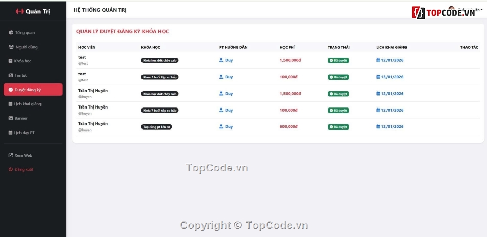 Ứng dụng,quản lý phòng gym,phòng gym